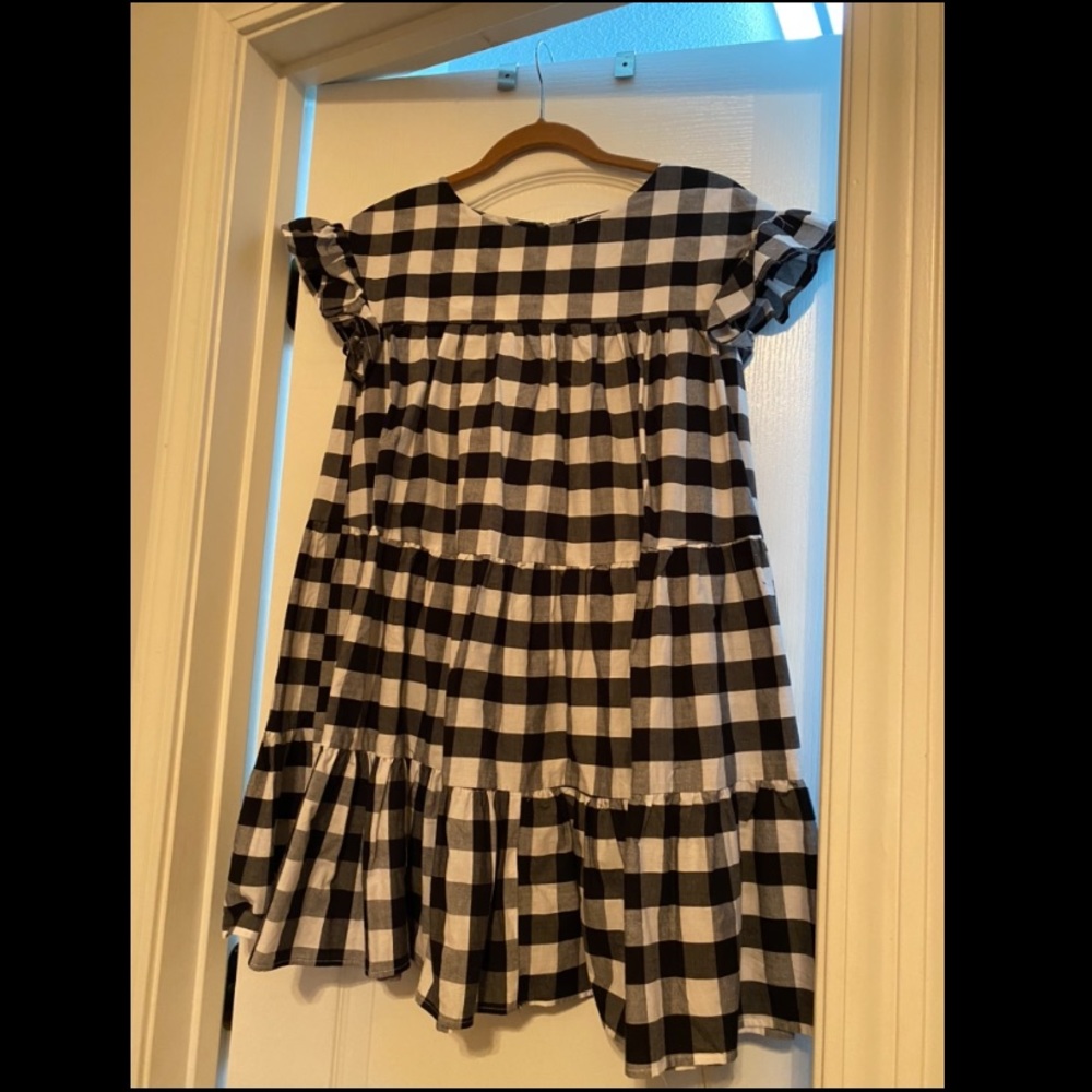 Buffalo check babydoll dress